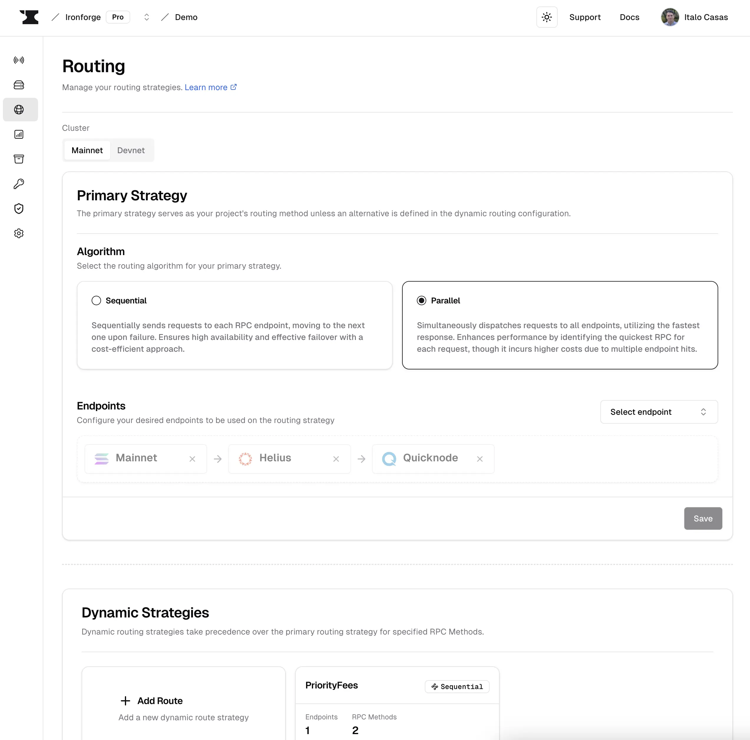 Routing Page